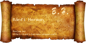 Bánfi Herman névjegykártya